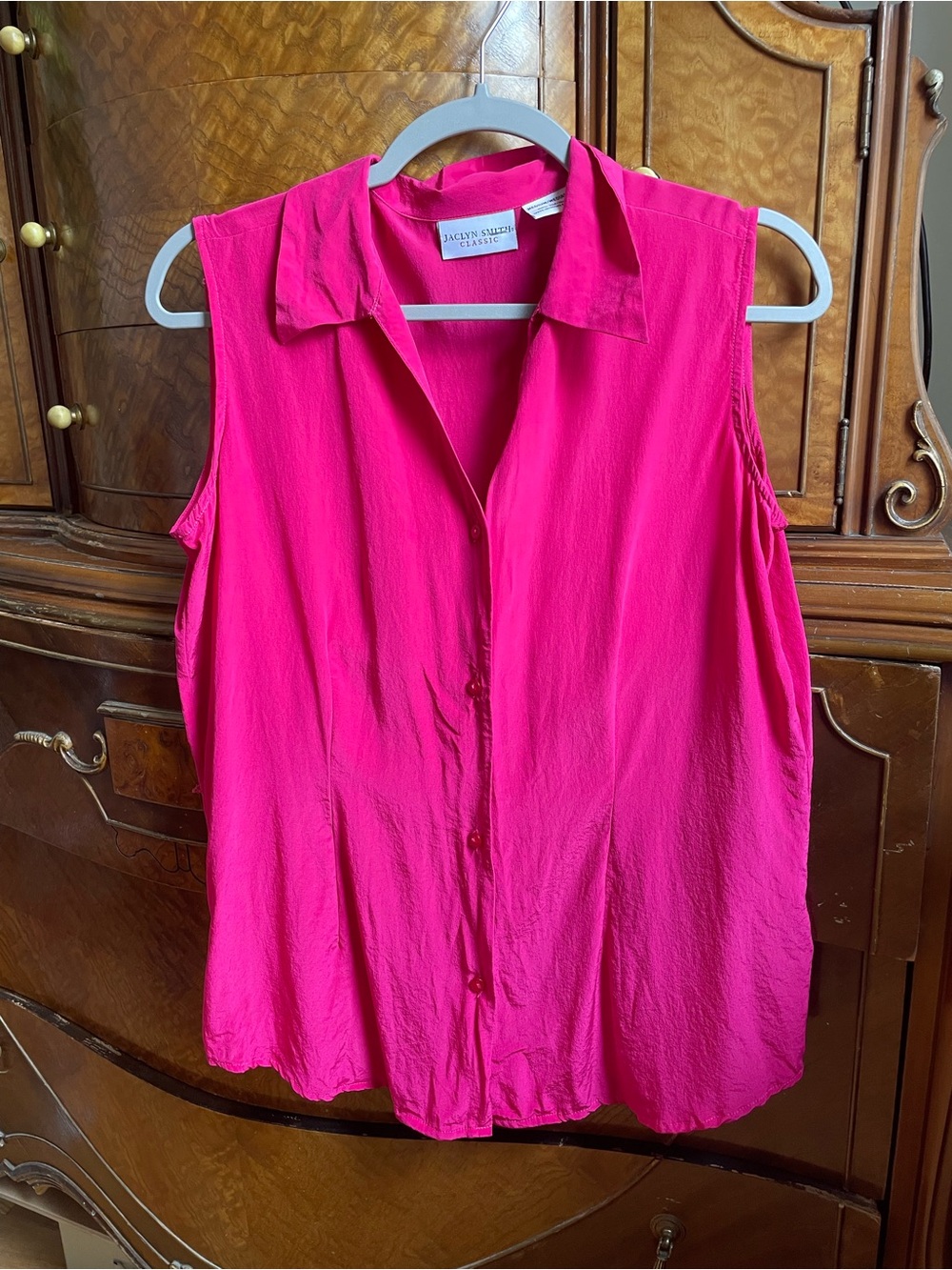 100% Silk Jacklyn Smith Button Down Tank